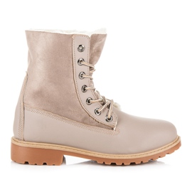 SHELOVET Tramperos con estilo con piel de oveja gris