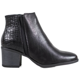 Super Me Botas cálidas con estampado de serpiente negro