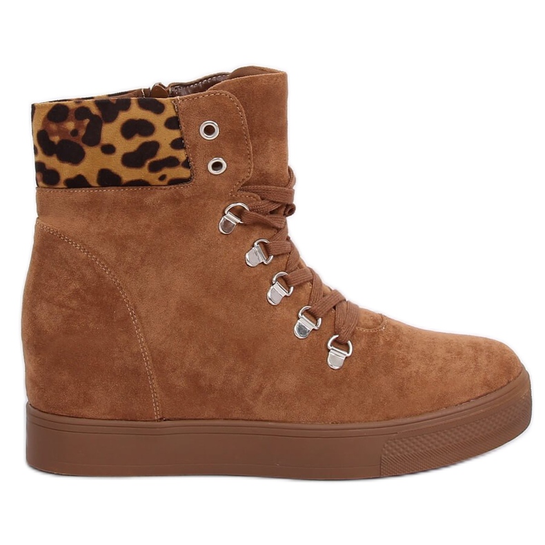 Botas sobre una cuña oculta camel RQ216 Camel marrón