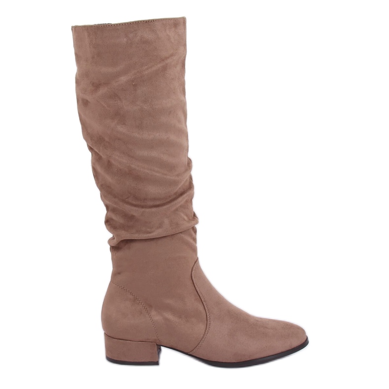 Botas de mujer en ante beige 3005 Khaki Ii Gatunek marrón caqui