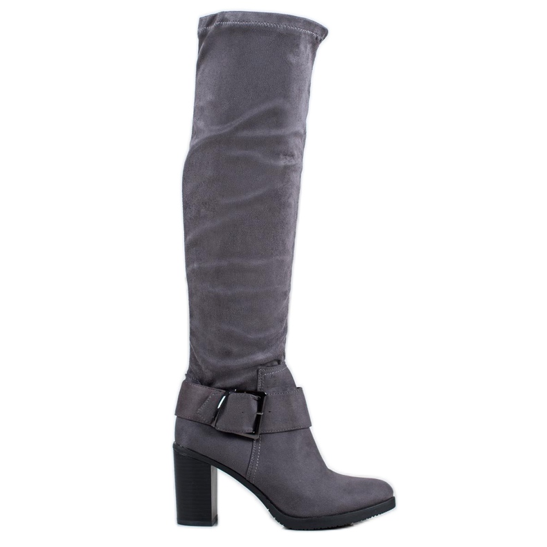 Super Mode Botas elegantes con hebilla gris Super Mode Botas elegantes con hebilla gris