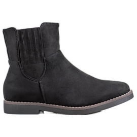 Clowse Botas de gamuza cómodas negro