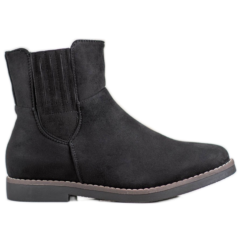 Clowse Botas de gamuza cómodas negro
