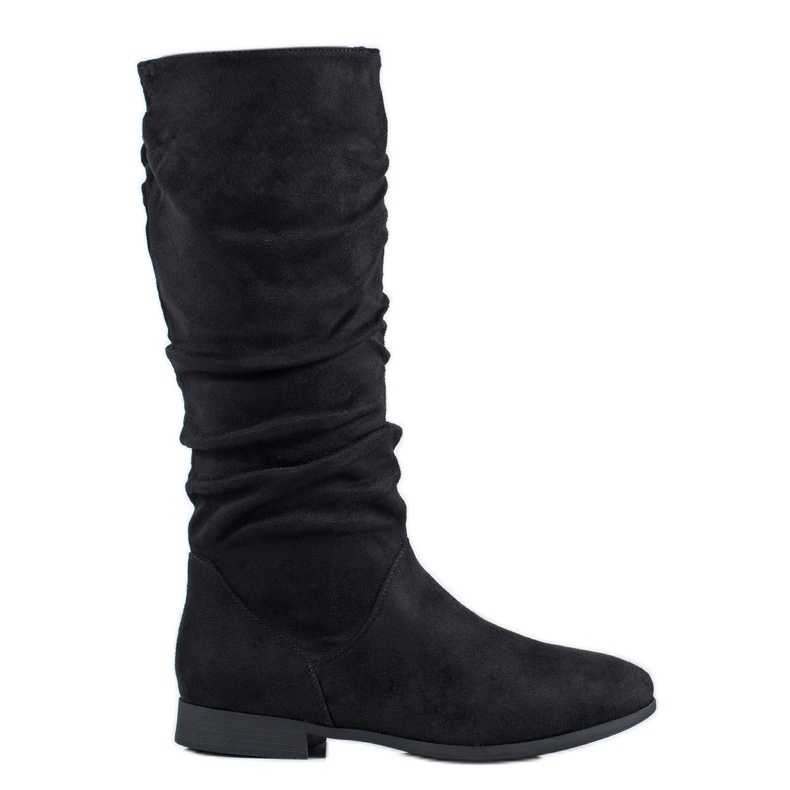 SHELOVET Botas de ante por encima de la rodilla negro