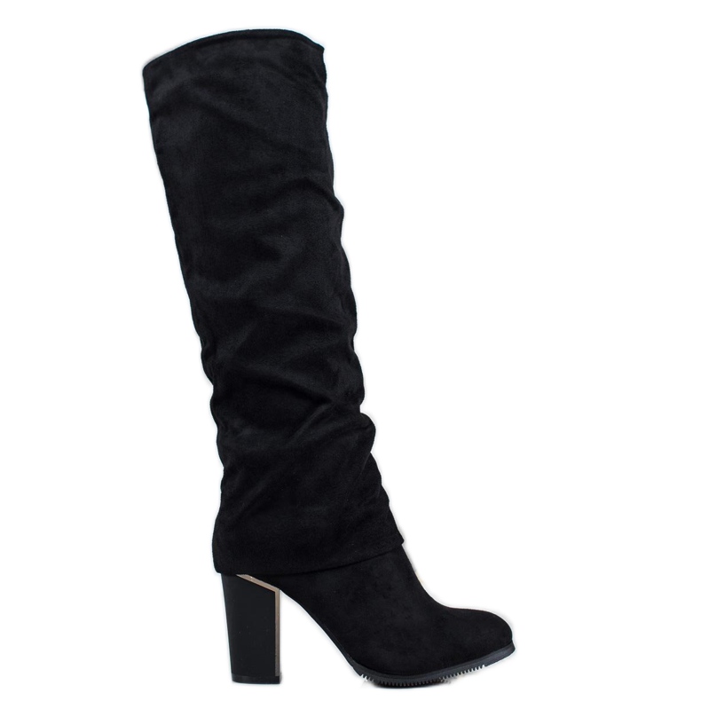 SDS Botas elegantes de tacón alto negro