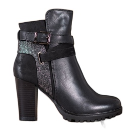 SDS Botas de tacón de moda negro
