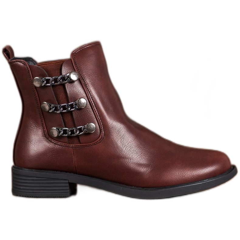 SHELOVET Botas Chelsea elegantes marrón