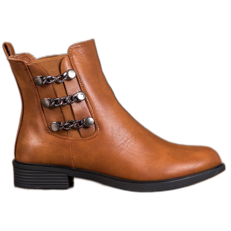 SHELOVET Botas Chelsea elegantes marrón