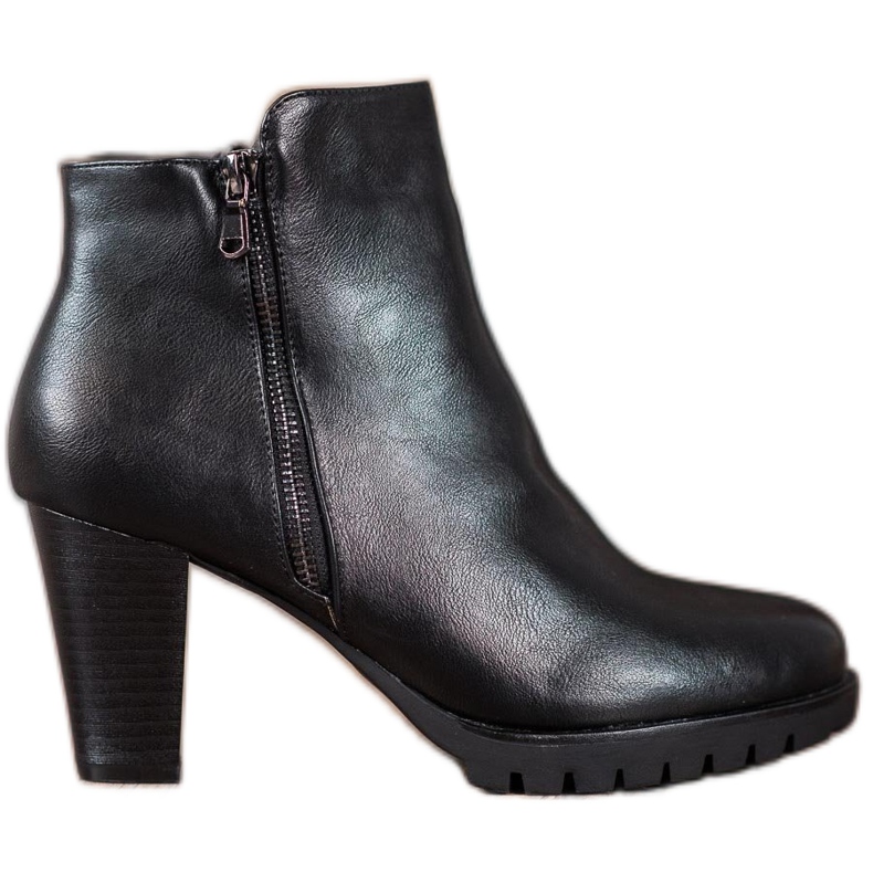Anesia Paris Botas elegantes de cuero ecológico negro