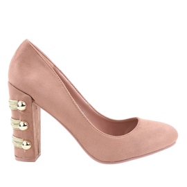 Tacones de ante rosa DD59P