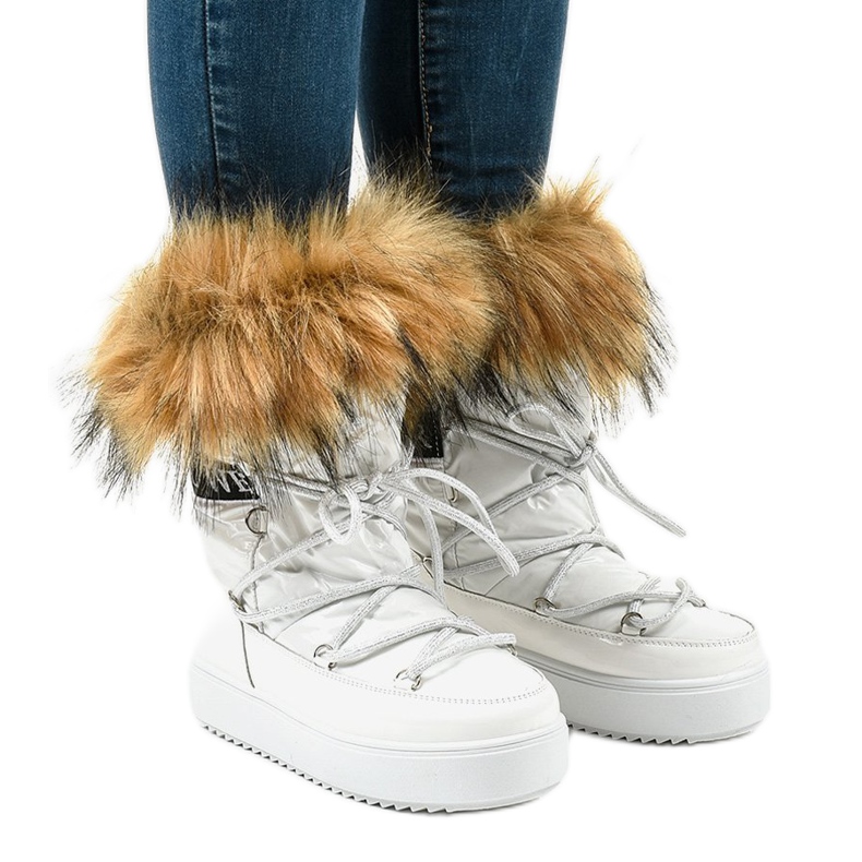 Botas de nieve blancas de moda con piel 119-39 blanco Botas de nieve blancas de moda con piel 119-39 blanco