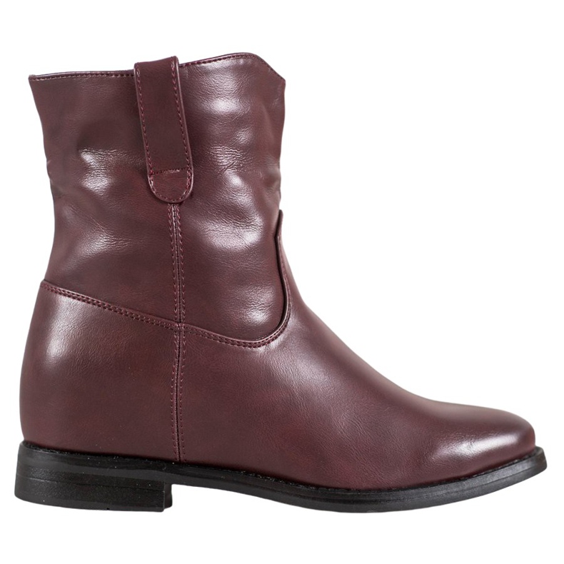 Ideal Shoes Botas de vaquero con cuero ecológico rojo