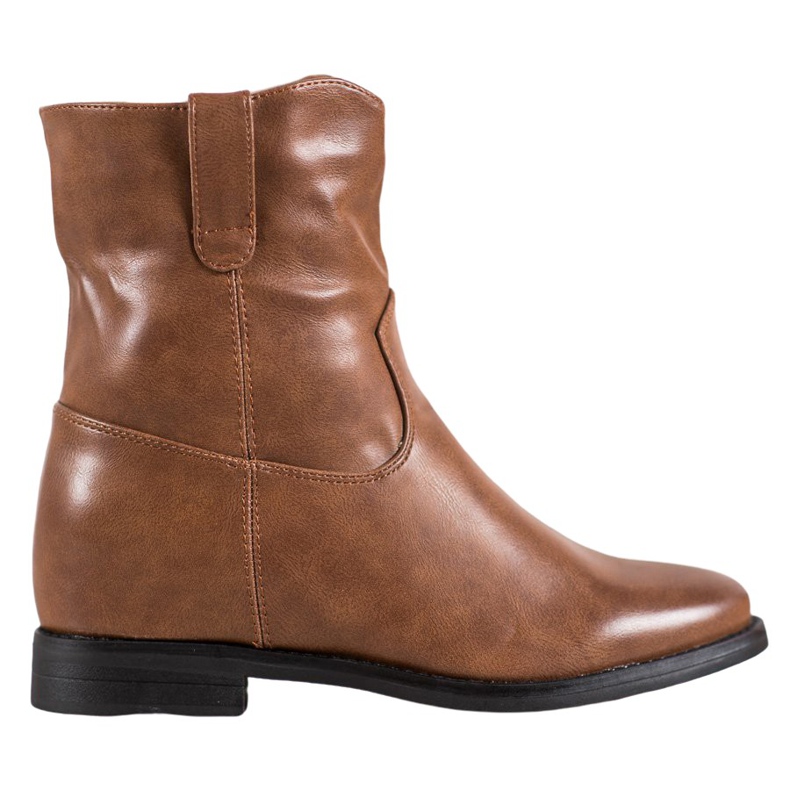 Ideal Shoes Botas de vaquero con cuero ecológico marrón