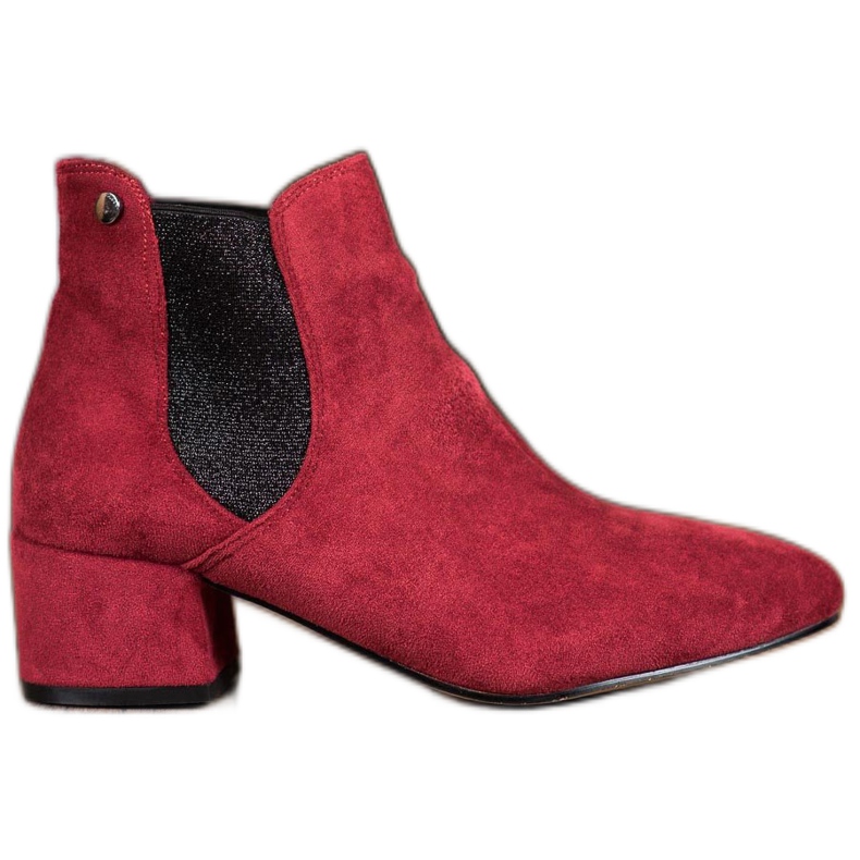 Ideal Shoes Botines chelsea con purpurina rojo