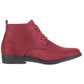 Goodin Botas de gamuza cómodas rojo