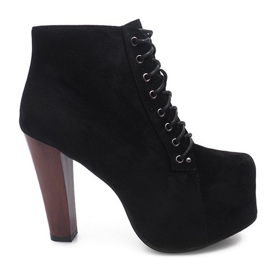 Botas de ante sólido en el talón B753 Negro Botas de ante sólido en el talón B753 Negro