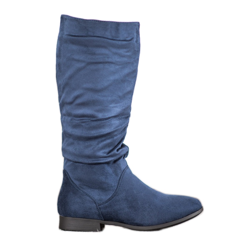 SHELOVET Botas de ante por encima de la rodilla azul