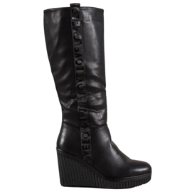Goodin Botas de cuña Love negro