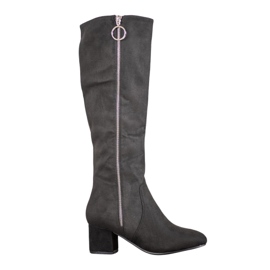SHELOVET Botas con cremallera decorativa negro SHELOVET Botas con cremallera decorativa negro