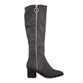 SHELOVET Botas con cremallera decorativa negro