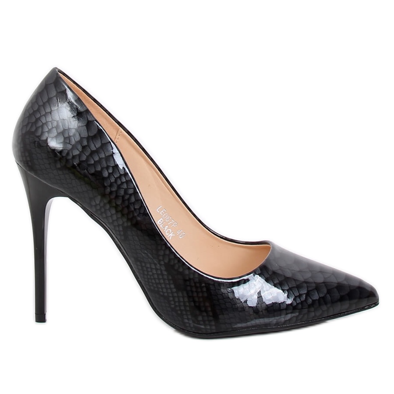 Zapatos de salón en negro y gris LE067P Negro stiletto