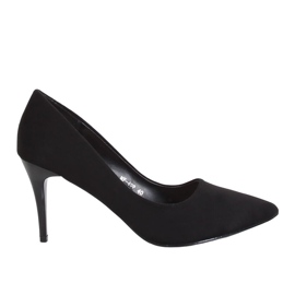 Zapatos de salón con tacón cómodo negro NF-49P Negro