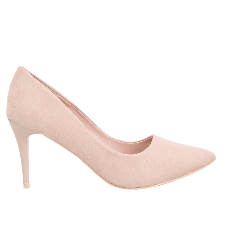 Zapatos de salón en un cómodo tacón beige NF-49P Beige