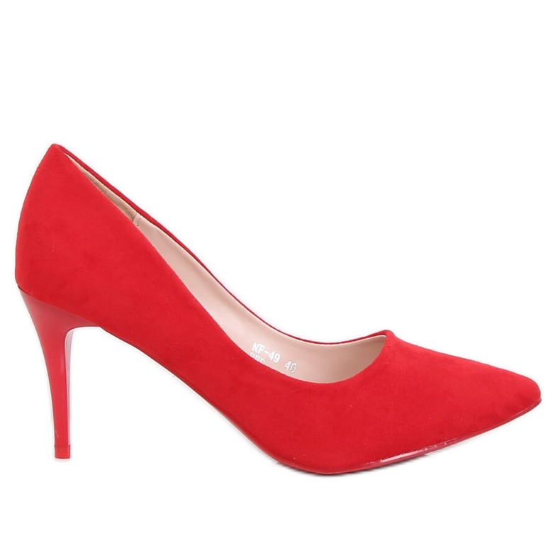 Zapatos de salón en un cómodo tacón rojo NF-49P Rojo