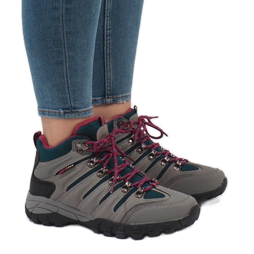 Zapatos de trekking mujer gris FS302-33 negro