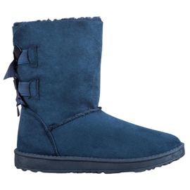 Haver Botas de nieve cálidas con lazos azul