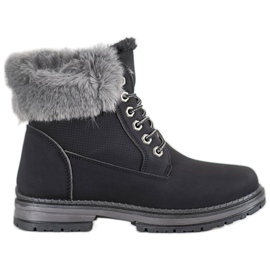SHELOVET Tramperos negros con piel