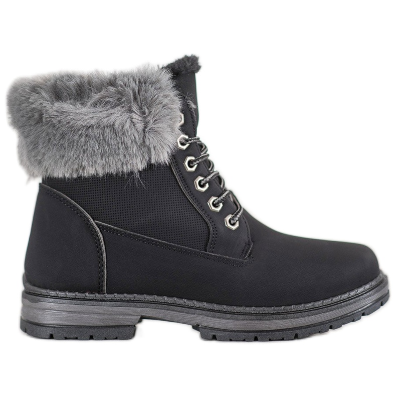 SHELOVET Tramperos negros con piel