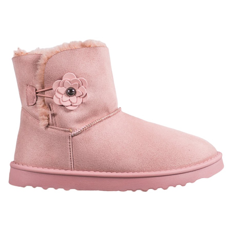 SHELOVET Mukluki con flor rosado