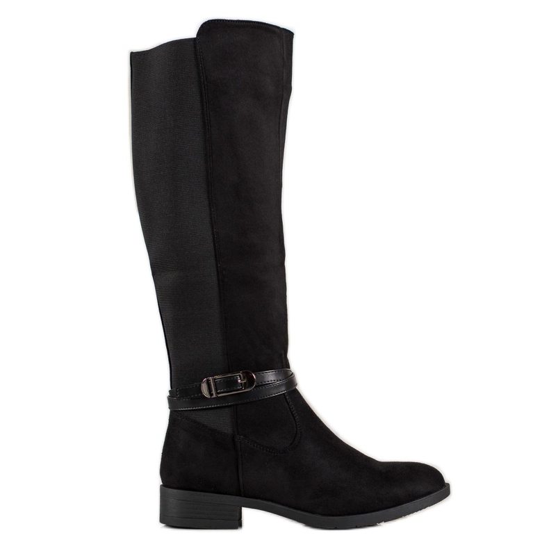 Ideal Shoes Botas de ante negro