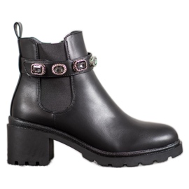 Forever Folie Botines chelsea con cinturón decorativo negro Forever Folie Botines chelsea con cinturón decorativo negro