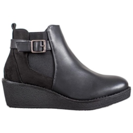 Anesia Paris Botas de cuña cómodas negro