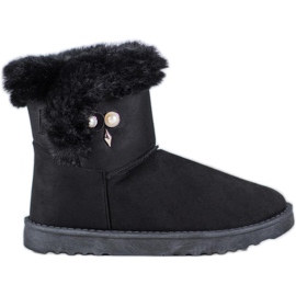 SHELOVET Botas de nieve con perlas negro