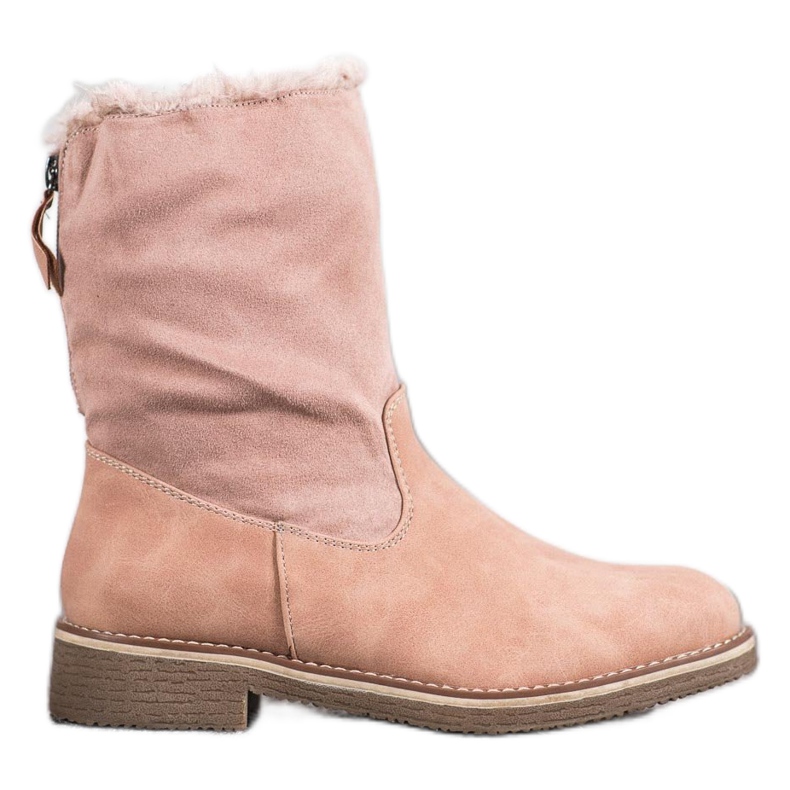 Forever Folie Botas con vástago enrollable rosado
