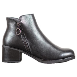 J. Star Botas cálidas con cuero ecológico negro