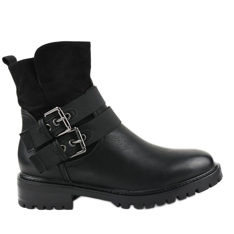 Botas negras planas aisladas M386 negro Botas negras planas aisladas M386 negro