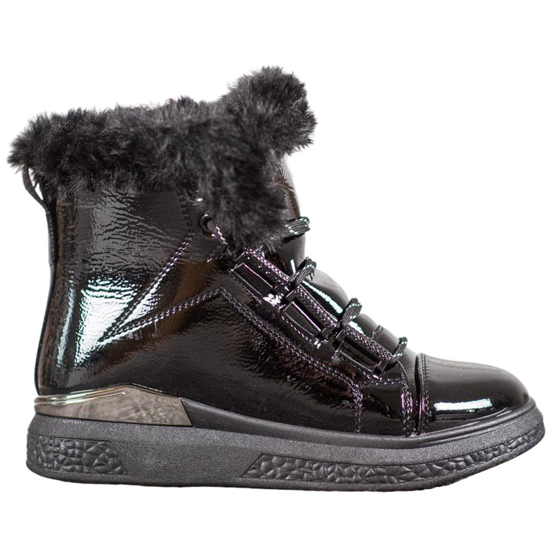 Bella Paris Botas de nieve lacadas negro
