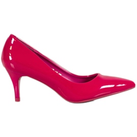 Comer Tacones cómodos barnizados rojo