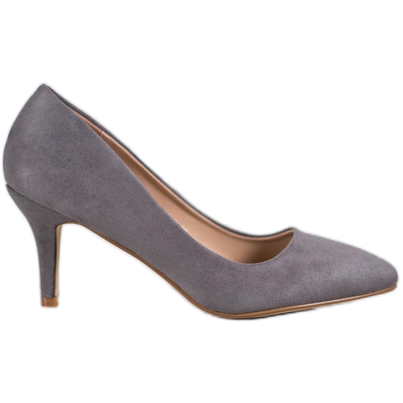 SHELOVET Zapatos de tacón de ante grises