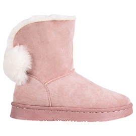 Bella Paris Botas de nieve con pompones rosa
