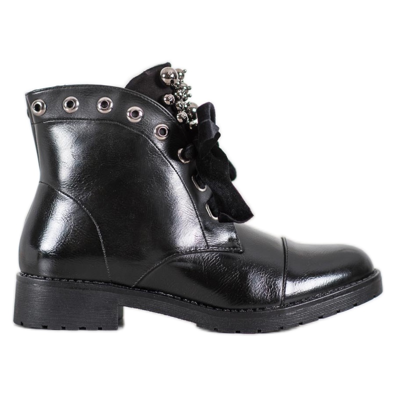 Bella Paris Botas con lazo decorativo negro