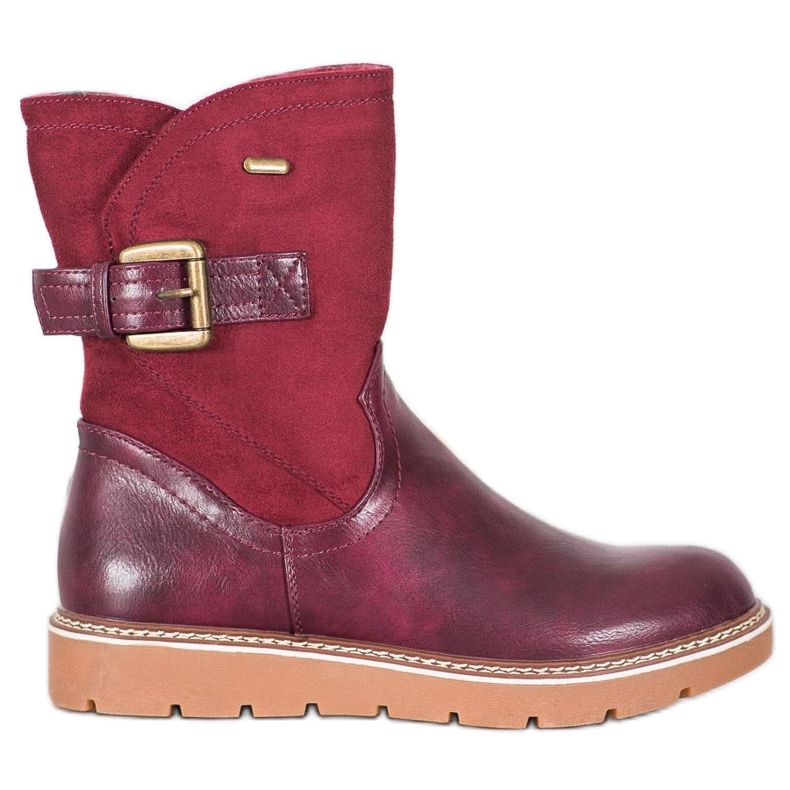 Ideal Shoes Botas en la plataforma rojo