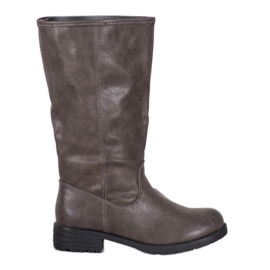 SDS Botas cómodas con cuero ecológico marrón