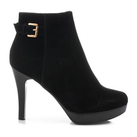 Botas con tacón alto J0083-1 Cremallera negra negro