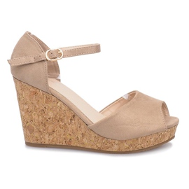 Sandalias con cuña Camp en beige