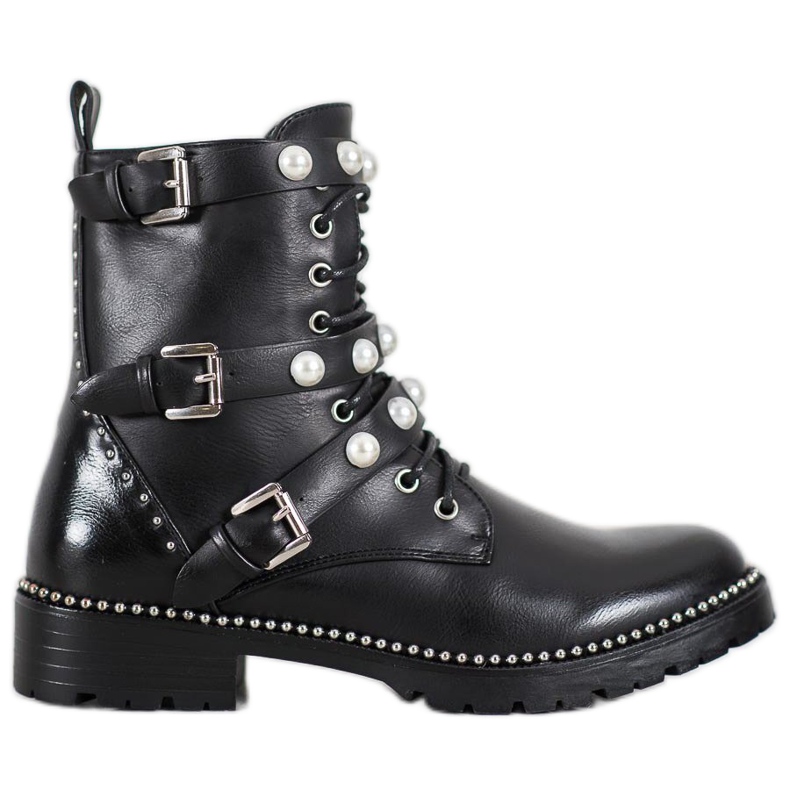 Bella Paris Botas de cordones con jets negro